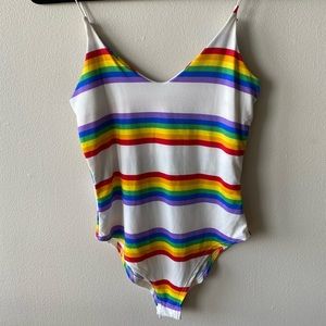 *NWOT* Rainbow Print Bodysuit
